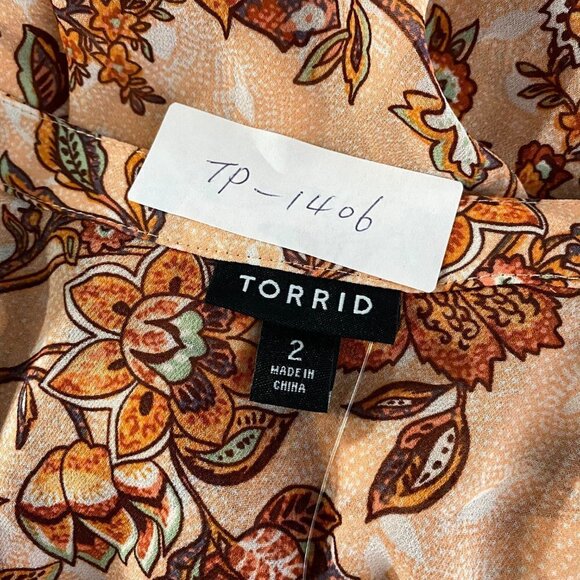 Torrid Lexie Top Floral Chiffon Multicolored Short Sleeve HI Low NWT Women's 2X - Picture 2 of 10